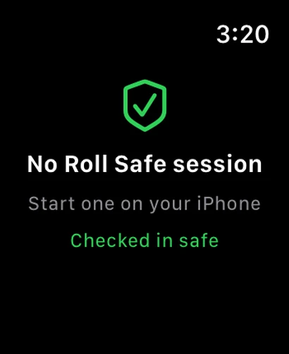 Roll Safe page with no session running